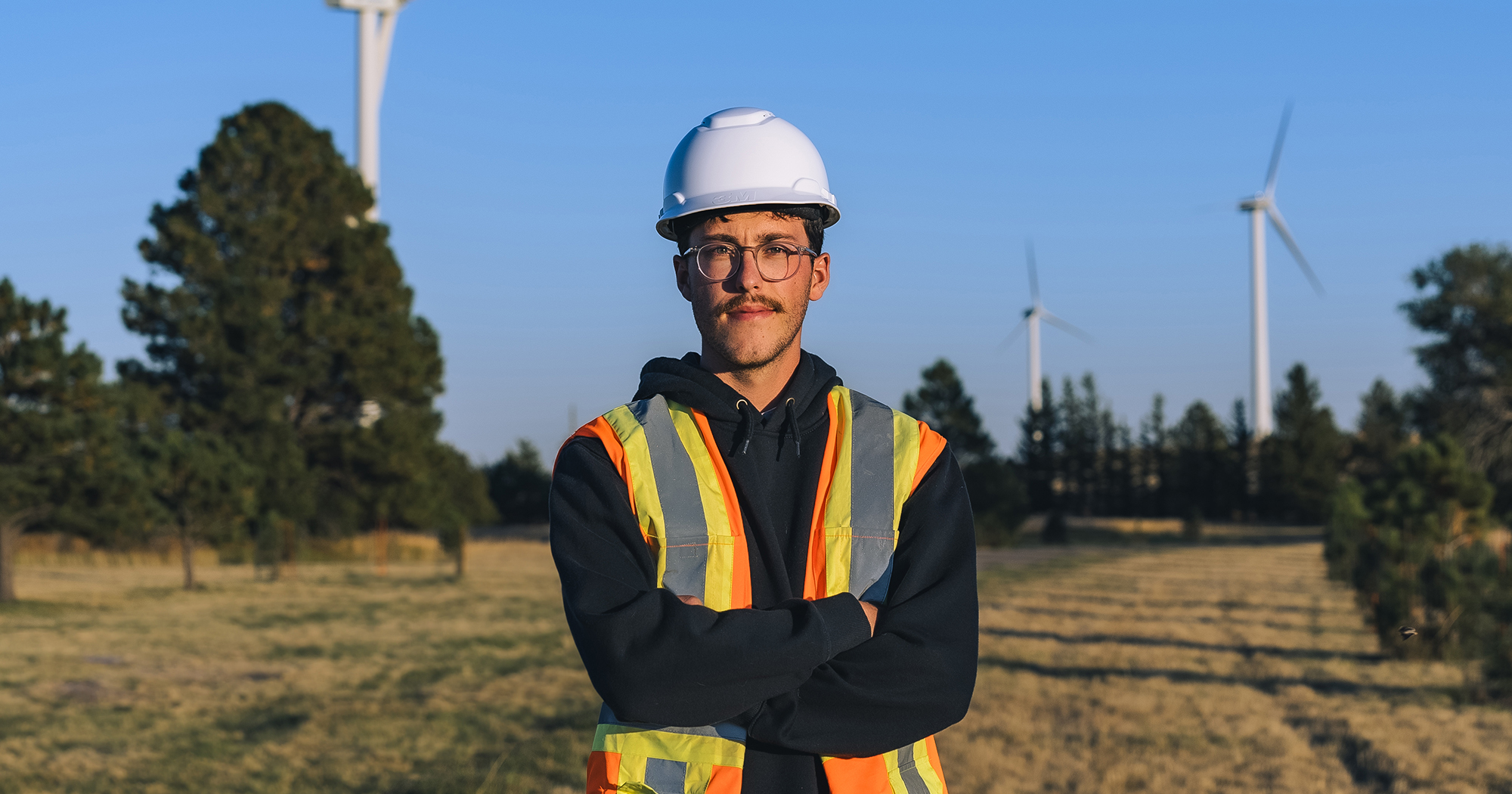 Male Wyoming apprentice in hard hat and safety vest